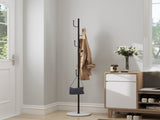 Coat Rack 6 Hooks 64.5 in Freestanding Metal Coat Rack Coat and Hat Hanger Organizer Rack Garment 03803658