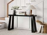 Black Solid Rubber Wood Narrow Console Table, 43" Space-Saving Entryway Table for Small Hallways 43742642