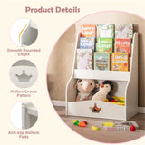 Kids 3-Tier Bookshelf & Toy Storage - Open Compartment Hidden Back Space, 24.5"x14"x31.5" 12287368