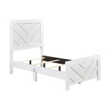 Contemporary White Finish Twin Size Panel Bed Wooden Bedroom Furniture 1pc, Bed in a Box B011P250489