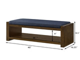 40" Accent Bench with Lower Shelf Shoe Rack, Padded Seating Bench for Living Room, Modern Compact W2186P292097