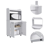 ZUN Rockford Kitchen Cart, Open Shelf, Double Door Cabinet, Two Interior Shelves B128P148971