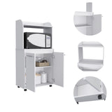 ZUN Rockford Kitchen Cart, Open Shelf, Double Door Cabinet, Two Interior Shelves B128P148971