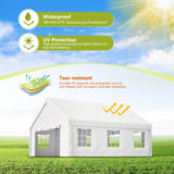 20x20 FT Party Tent with 2 Storage Bags & Removable Sidewalls, Outdoor Canopy Gazebo for Carport 09080861