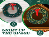 72in Pre-lit Christmas Wreath, Lighted Artificial Xmas Wreath with 300 Warm White Lights and 1200 97320150