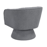 1pc Modern Swivel Accent Chair Dark Gray Boucle Upholstery Solid Wood Foam Seat Cushion Unique Style B011P308016