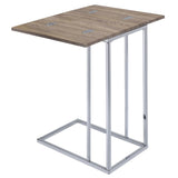 Weathered Oak and Chrome Side Table B062P181354