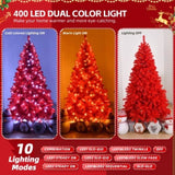7 FT Pre-lit Artificial Christmas Tree, Hinged Xmas Pine Tree with 1100 Branch Tips, 400 Lights for 22830648