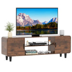 ZUN TV Stand for 55 Inch TV, Entertainment Center with Storage Cabinets, Soft Hinge Door with Handle, T3177P268166