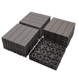 Wood Plastic Composite Deck Tiles Set of 20, Sustainable FSC Composite Decking Resist Rust, Water, W2882P204161