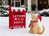 3.2FT Dog & Mailbox with 140 Warm White Wire Lights, Red Fabric Christmas Decor, US Plug 46031520