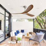 ZUN 60 Inch Outdoor Ceiling Fan Without Light 3 ABS Blade with Smart APP Control W934P156671