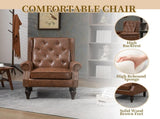 Wood Frame Armchair, Modern Accent Chair Lounge Chair with Sturdy Wood Legs for Living Room Bedroom 07199279