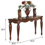 Cherry Sofa Table with Turned Fluted Legs B062P189097