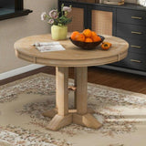 ZUN TREXM Farmhouse Dining Table Extendable Round Table for Kitchen, Dining Room WF305980AAE