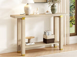 U_Style 62.9" Modern Minimalist Console Table, Solid Wood Entryway Sofa Table with Metal Accents, N711P289140O