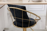 Black velvet bar chair, pure gold plated, unique design,360 degree rotation, adjustable W117065087