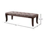 Linon Tufted Bench, Fabric, Brown T2574P164587