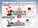 9.8 FT Lighted Inflatable Decoration, Inflatable Santa Claus and Snowman Holding Merry 23658945