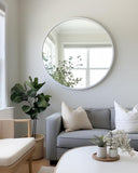 42 Inch Silver Metal Framed Round Bathrrom Mirror for Wall. W2203P304238