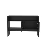 ZUN Console Table 31.8" H with 2 Doors and 3 Shelves, Black B097P250862