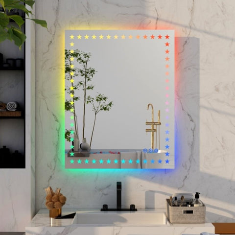 ZUN 40×32 inch LED Bathroom Mirror with Lights Backlit RGB Color Changing Lighted Mirror for Bathroom W1820122116