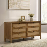 Vichy Wood and Rattan 6-Drawer Dresser T2574P290543