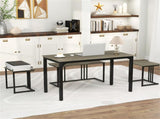 4-Piece Dining Table Set with Bench & 2 Stools, Space-Saving Nested Design, Oak 49005212