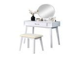 Maly Contemporary Wood Vanity and Stool Set, White T2574P164235