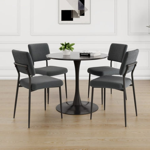 ZUN Modern grey simple velvet dining chair fabric upholstered chair Family bedroom stool back dressing, 17155088