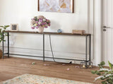 70.9 inch Narrow Long Console with 2 Power Outlets & USB Ports, Narrow Entryway Sofa 82226885