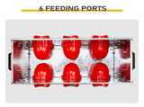 Automatic Chicken Feeder Rodent Proof, 6 Ports Large Capacity Metal Poultry Feeder with Legs and 52937021