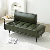 55"Inch Width Modern End of Bed Bench,Green Faux Leather Upholstered With side table, 360-degree W2677P196638