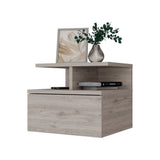 Light Gray 2-Tier Shelf Floating Nightstand B062P175812