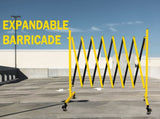 Metal Expandable Barricade, 11 Feet Retractable Fence Outdoor, Mobile Safety Barrier Gate, Easily 36255972