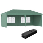 ZUN 10' x 20' Pop Up Canopy party Tent with 4 Sidewalls , Green -AS （Prohibited by 21422743