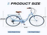 7 Speed, Steel Frame, Multiple Colors 24 Inch Ladies Bicycle 85254960