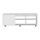 Adel 51" Wide Tv Stand with One Door Cabinet , Four Open Shelves, Cable Management, Living, Tv B070P254800