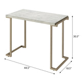 White and Champagne Sled Base Sofa Table B062P181382