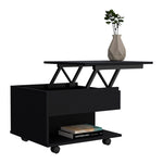 ZUN Luanda Lift Top Coffee Table, Casters, One Shelf -Black B20091883