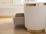 Laura Gold Detailed Right 2-Drawer Nightstand made with Wood in White B00955978