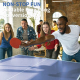 9ft Blue Mid-Size Ping Pong Conversion Top Foldable & Portable Table Tennis Table Top for Indoor 16177027