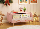 2-in-1 Kids Toy Storage Organizer with Bookshelf, 59.6940.6443.18 cm Pine Wood Toy Chest for 3 55052657