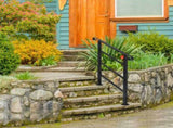 Handrails for Outdoor Steps, Wrought Iron Handrail Fits 1 or 3 Steps, Transitional Handrail with 44429222