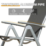 Patio Folding Chairs Set of 2, Aluminium Frame Outdoor Reclining Patio Chairs for Garden Camping W1859P210825