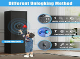 52" Tall Black Rifle Safe, Biometric & Keypad Lock, Adjustable Gun Racks with Built-in Alarm System, 54529138