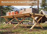 48"24" Foldable Pine Wood Camping Table Portable Roll Up Beach Table with Carry Bag 75650742