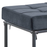 Brantley Gray Velvet & Sandy Gray Finish Ottoman B2726P287570