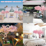 ZUN Artificial Cherry Blossom Tree, Fake Tree Artificial Pink Sakura Tree Wishing Tree Christmas Tree 77256911