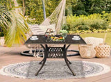 81*81*104cm Round Courtyard Cast Aluminum Table Bronze 84213429
